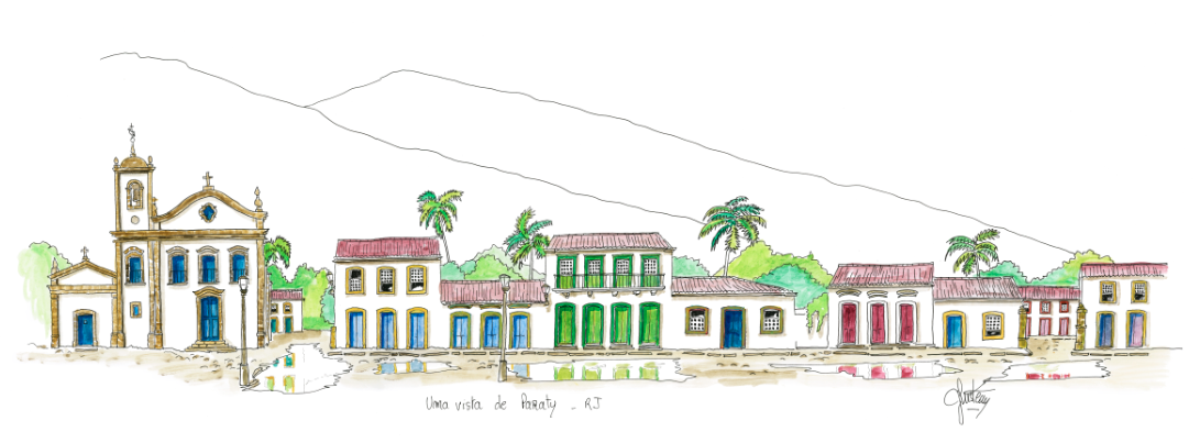 O que fazer em Paraty: aquarela do centro histórico