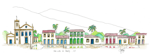 O que fazer em Paraty: aquarela do centro histórico