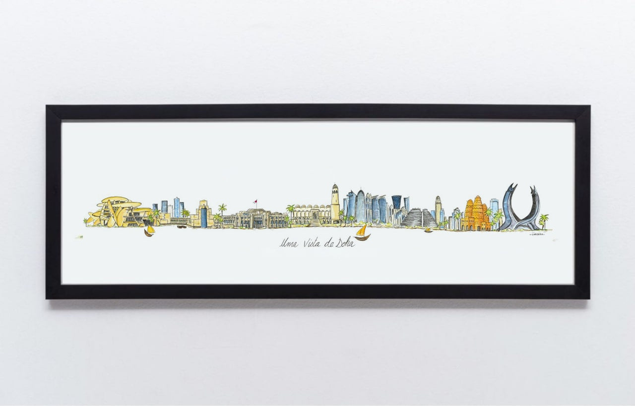 Quadro de Doha com moldura preta