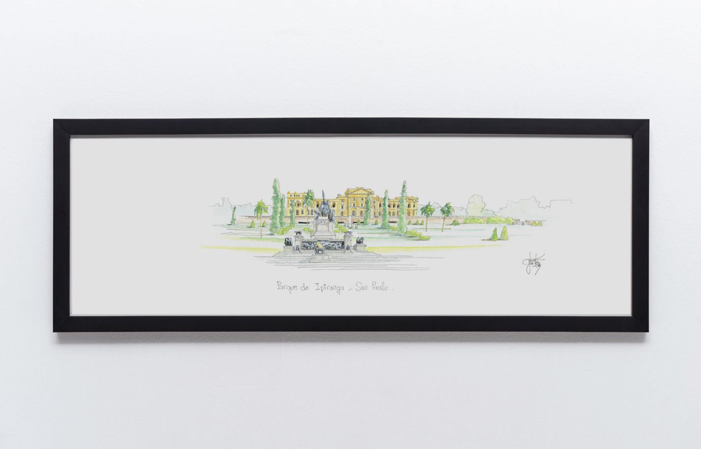 Quadro do Museu do Ipiranga com moldura preta